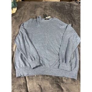 Pendleton Mens XL Blue Heather 100% Cotton Crew Neck Pullover Sweater 5398